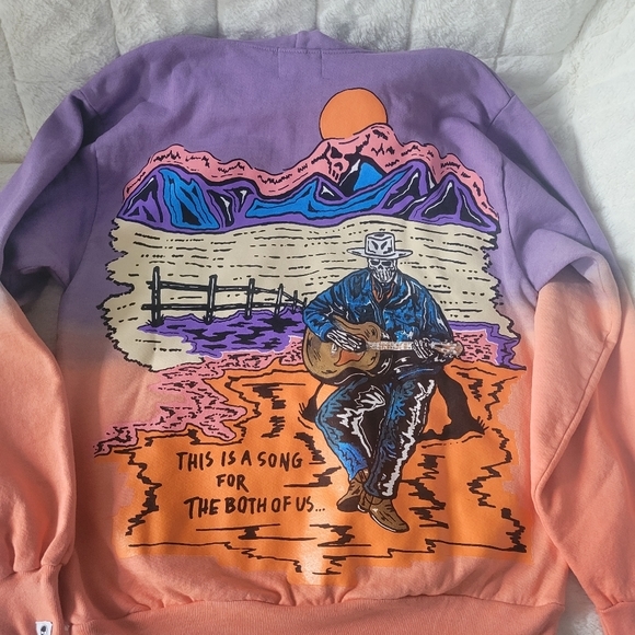 Sweater Warren lotas Hoodie" THIS IS A SONG FOR THE BOTH OF US" Multicolor sz S - Picture 1 of 13